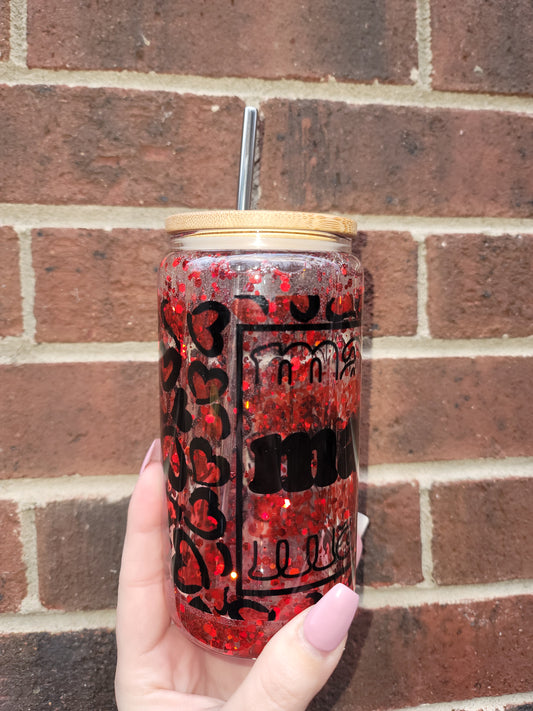 Mama Snowglobe Glass Tumbler