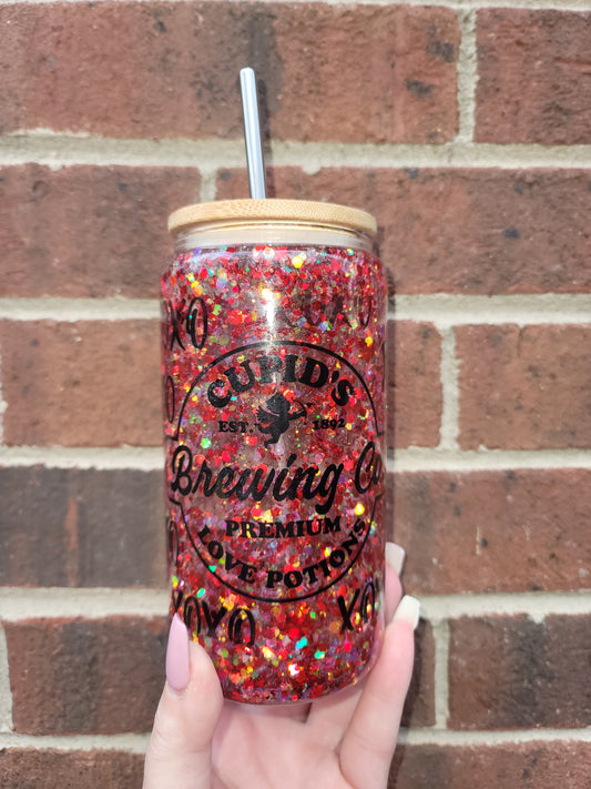 Cupid Snowglobe Glass Tumbler