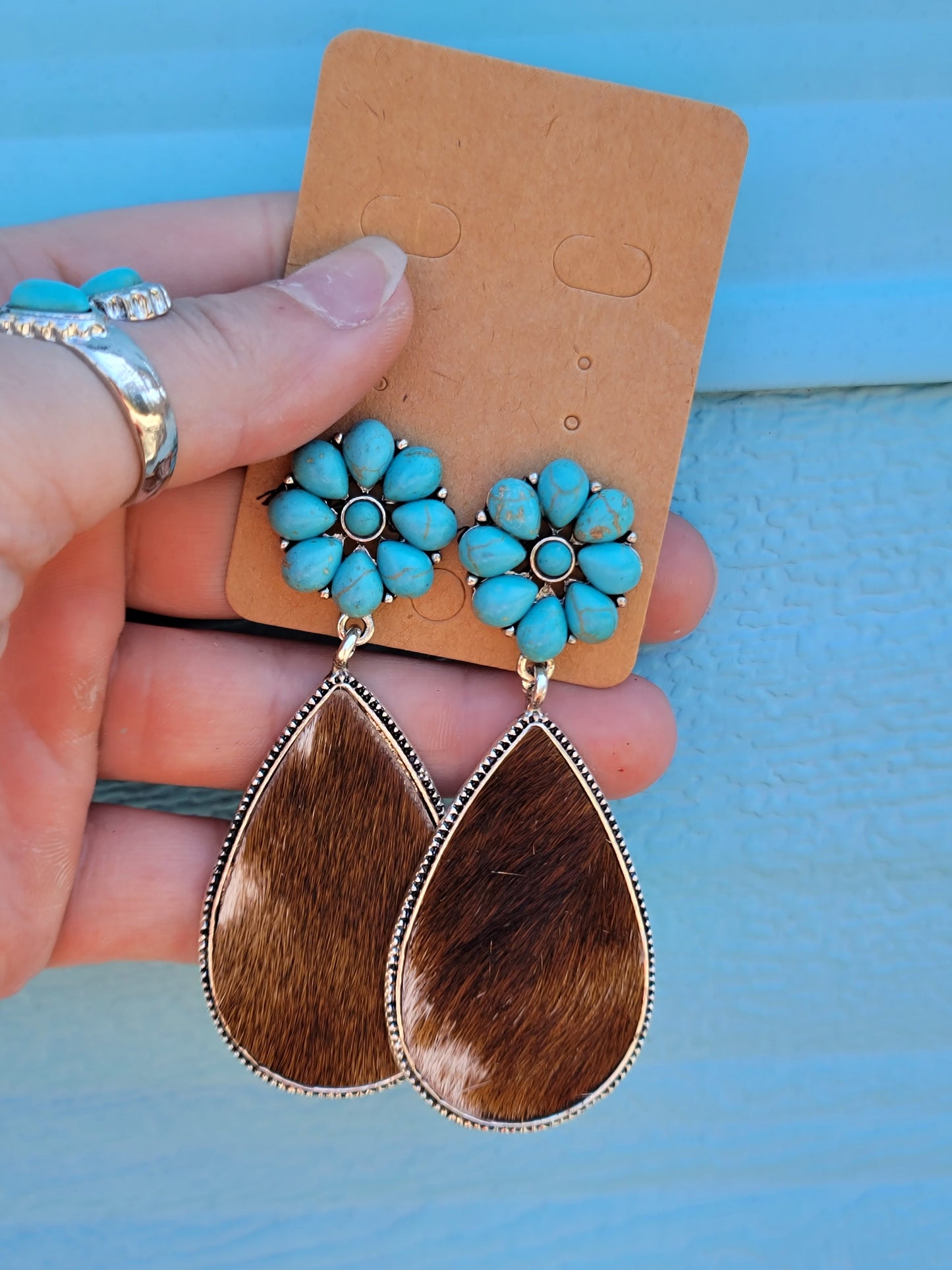 Cowhide Drop Earrings