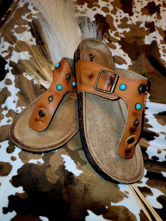 Western Turquoise Sandal