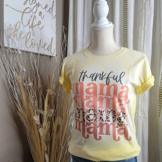 Thankful Mama Bleached Yellow T-Shirt