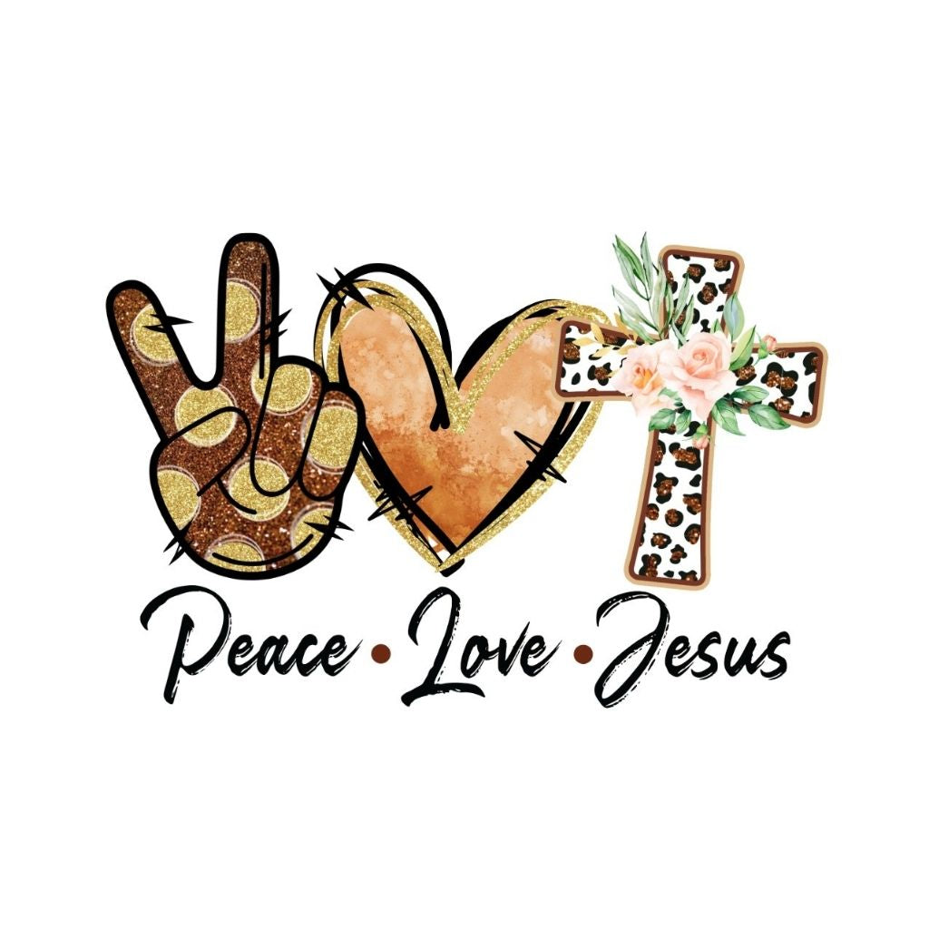 Peace Love Jesus Bleached T-Shirt