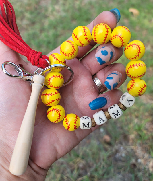Softball Mama Keychain