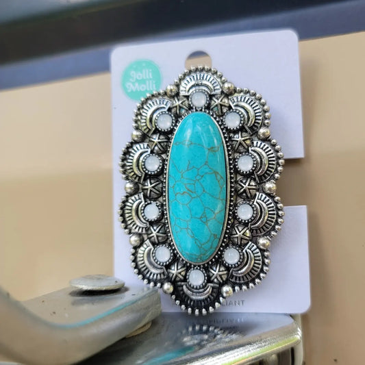 Oval Stone phone pop grip turquoise