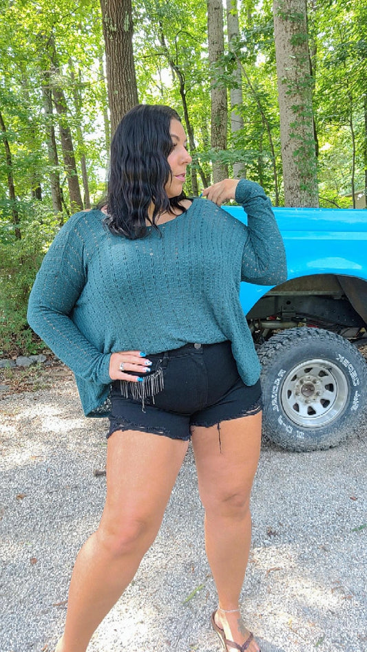 Miss Hunter Green Top