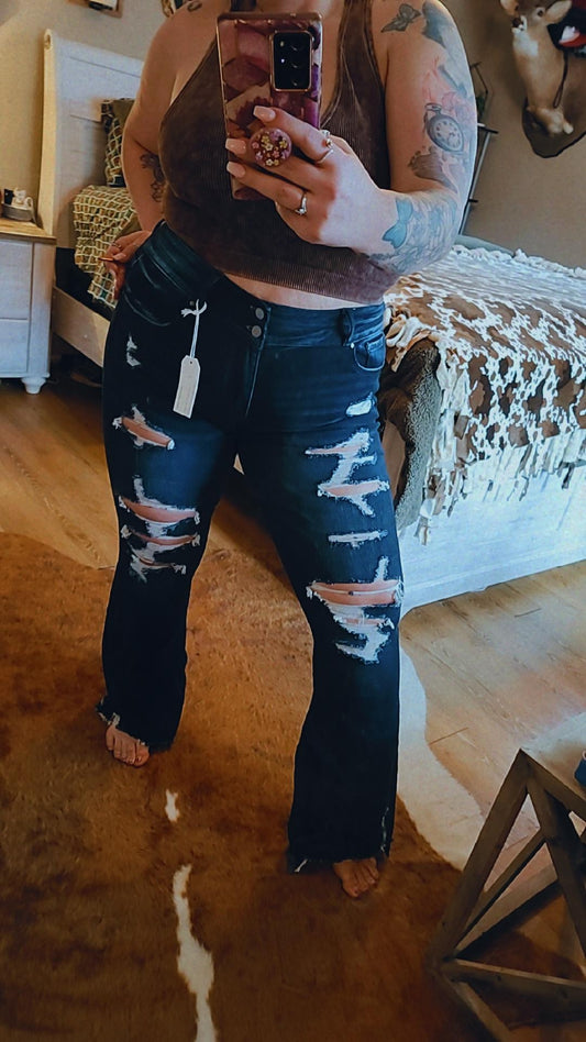 Tori Mid Ride Flare Jean