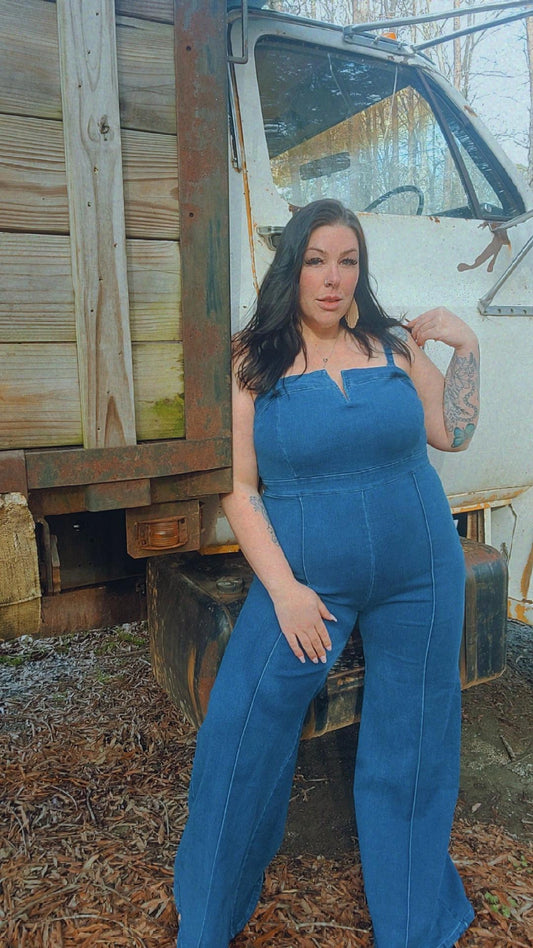 Last Night Denim Jumpsuit