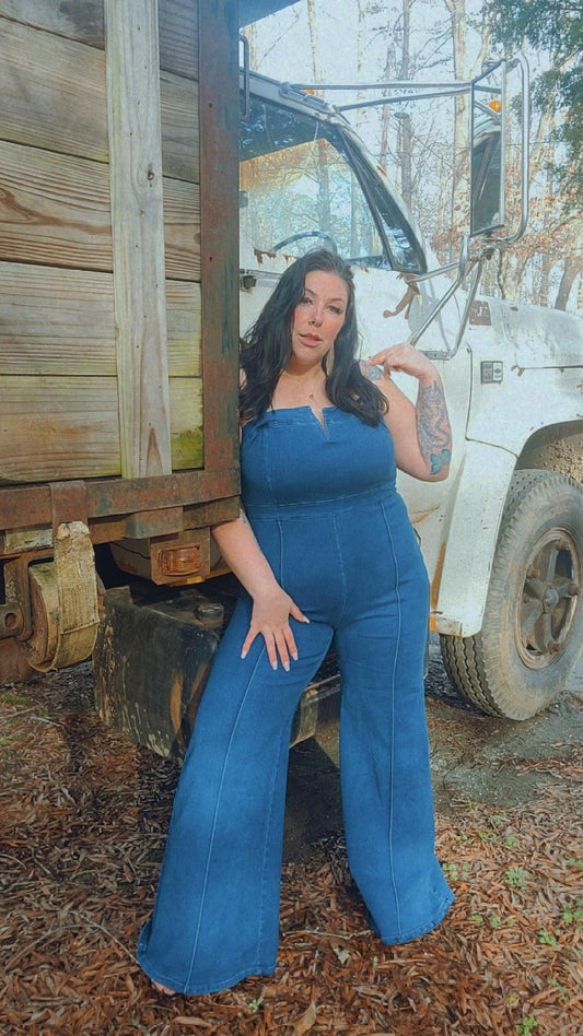 Last Night Denim Jumpsuit