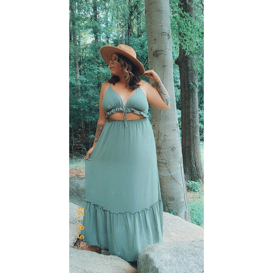 Bohemian Sage Dress
