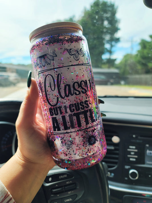 Classy Snowglobe Glass Tumbler