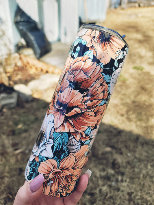 Wild Flower Skinny Tumbler