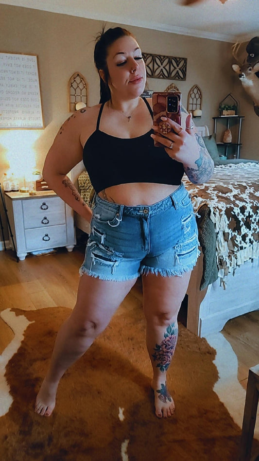Kelly High Rise Mom Shorts