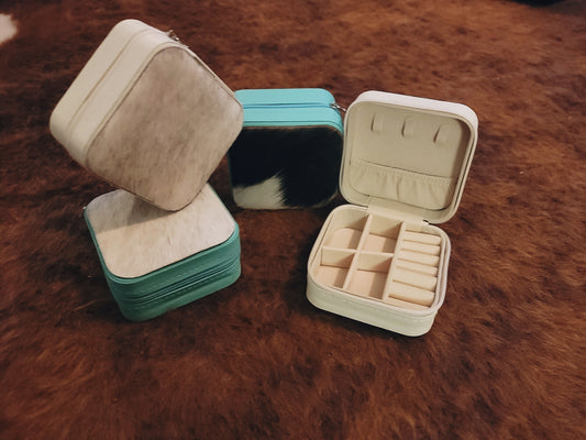 Cowhide Travel Jewelry Case