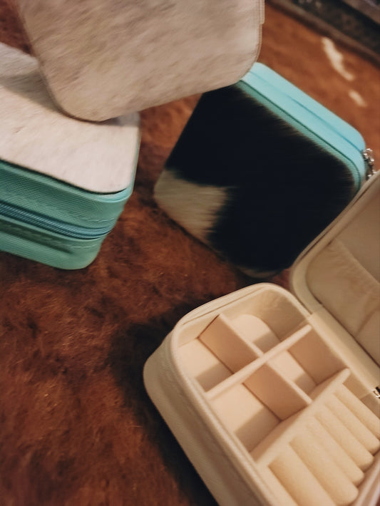 Cowhide Travel Jewelry Case