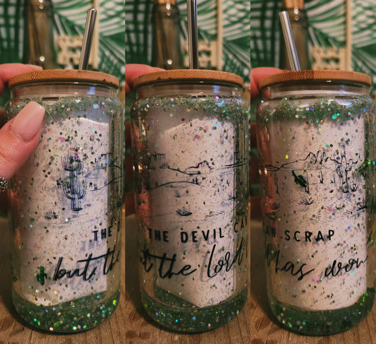 God Has Won Snowglobe Glass Tumbler