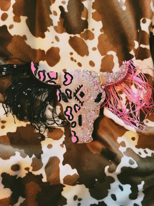 Pink Glitter Western Bull Freshie