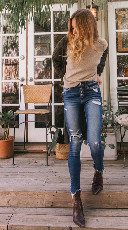 Ona Distressed Skinny Jean