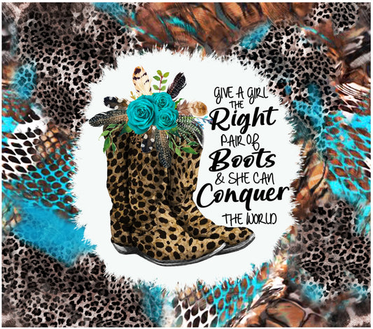 Give A Girl The Right Pair Of Boots Skinny Tumbler