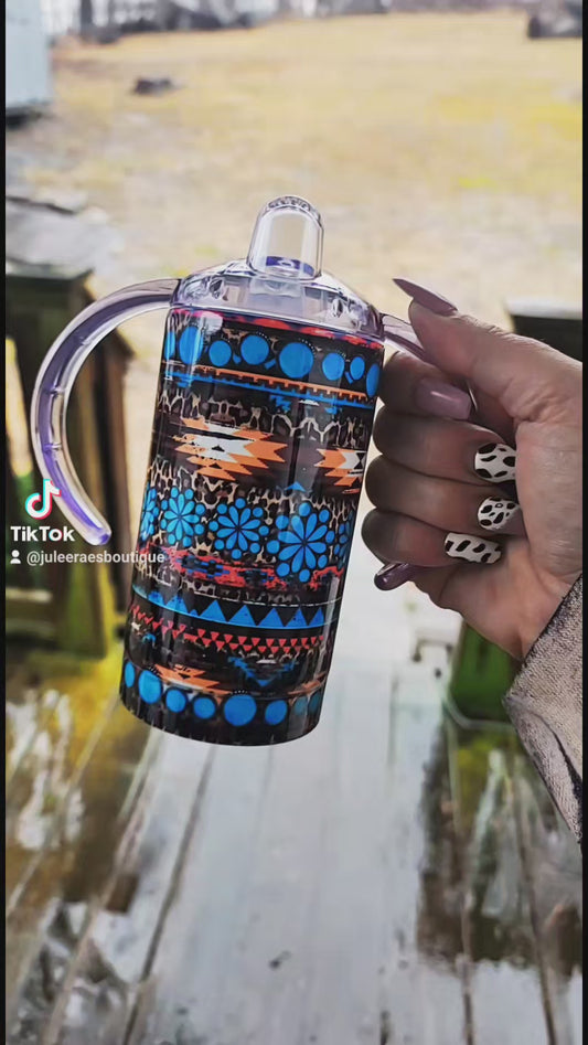 Turquoise Western Sippy Cup
