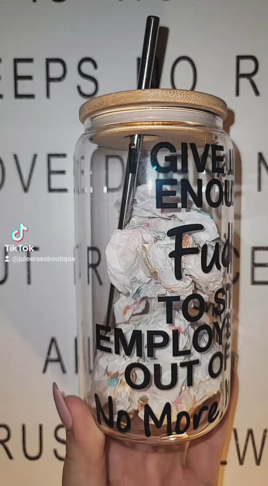 No More, No Less Glass Tumbler